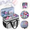 BAFASO Sewing Large Capacity Sewing with Divider Pads and Removable Sewing Box Bag Gray Dot Box, Bag, Double-Layered Pouch, Only,