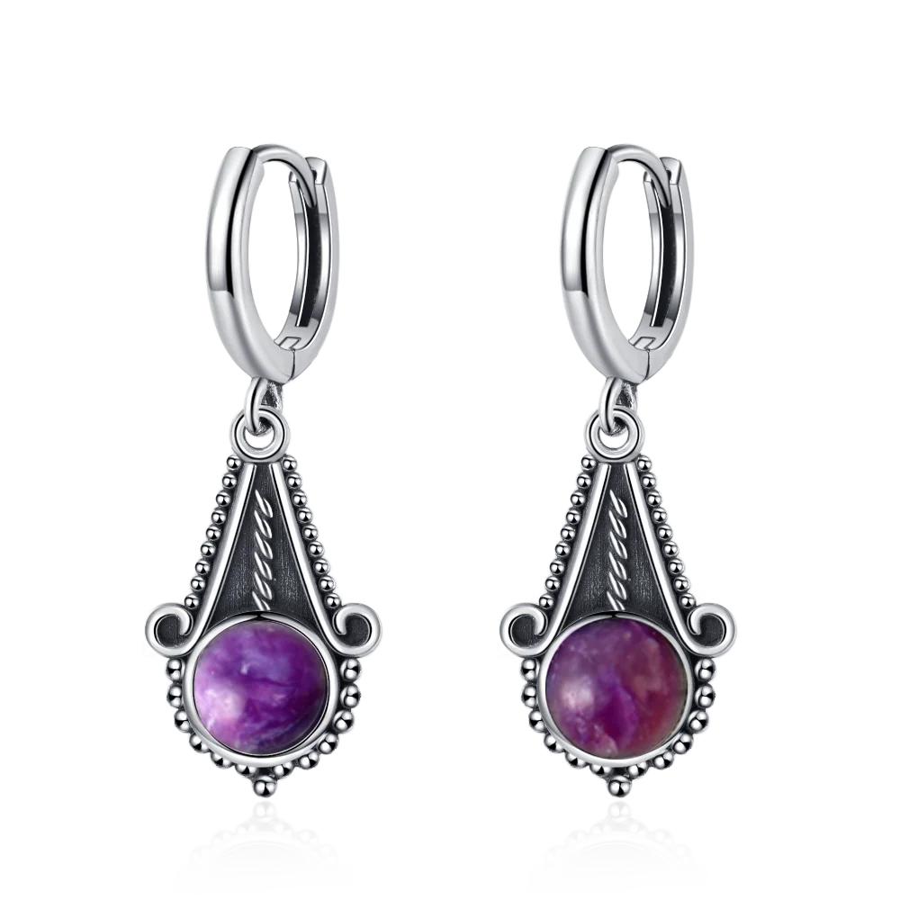 Neue Elegante Natürliche Kyanit Silber Tropfenohrringe für Damen Vintage Hochzeit Verlobung Creolen Ohrringe Geschenke