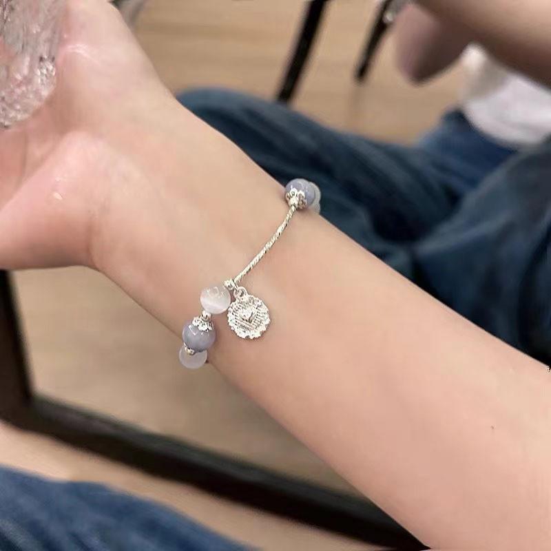 Chinese New Exquisite Heart Bracelet For Women Cat Eye Stone Charm
