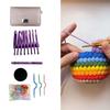 Ergonomic Aluminum Crochet Hook with 8 Interchangeable Tip 3.0mm-7.0mm Crochet Hook Needle Set with Knitting Marker
