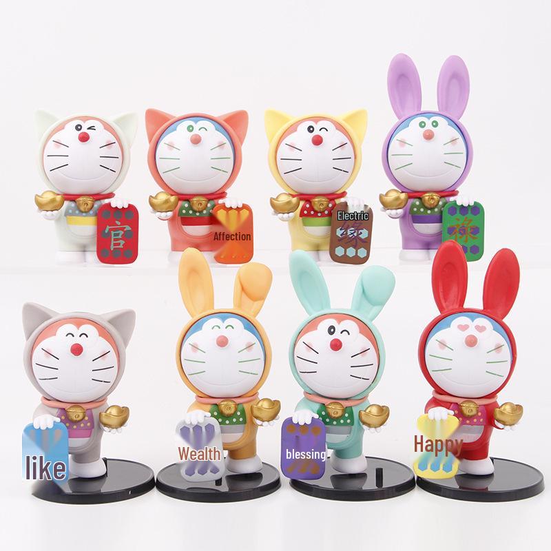 Fortune Blessing Cat Anime Doll - Creative Desktop Robot Ornament Gift