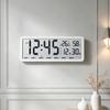 Electric Wall Clock Wide Screen Digital Wall Desk Clock with Chinese Calendar Screen, Temperature and Air Moisture Display for Daily Use