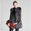 2024 Autumn/Winter Faux Fox Fur Women's Mid-Length Slimming Vest