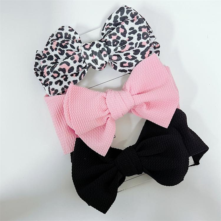 3Pcs/Set Cute Infant Baby Girls Big Bow Headband Newborn Elastic Floral Print Hairband