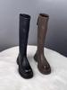 Black Boots for Women 2025 New Autumn and Winter Season Children's Korean Version Height Increasing British Style Thick Soled