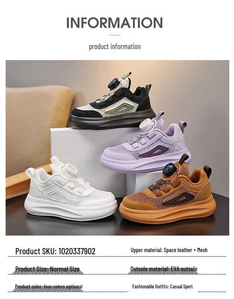 Bobodou Atmungsaktive Mesh-Sportschuhe für Kinder - Lässige Sneakers mit weicher Sohle für Jungen & Mädchen für 2025