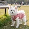 Pet Clothing Patchwork Dog Sweatshirt Cozy Warm Puppy Pullovers with Bow Soft Dog Bottoming Shirt Winter