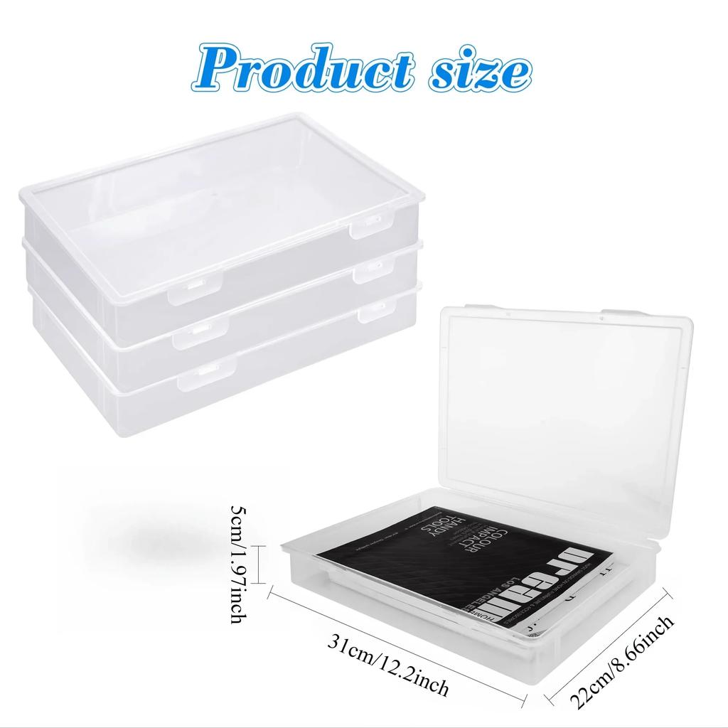 A4 Document Storage Boxes, Featuring a Lid, Rectangular Plastic Desktop Organizers, Versatile Boxes for Documents And Magazines