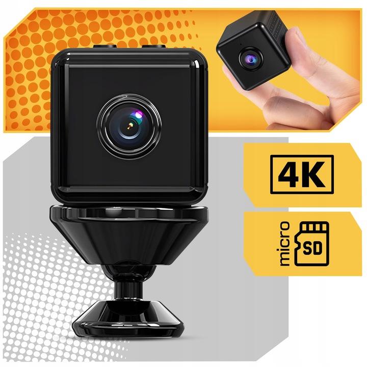 Mini Kamera Szpiegowska Smart Detekcja Ukryta Kamerka Mała Wifi 4K +Uchwyt