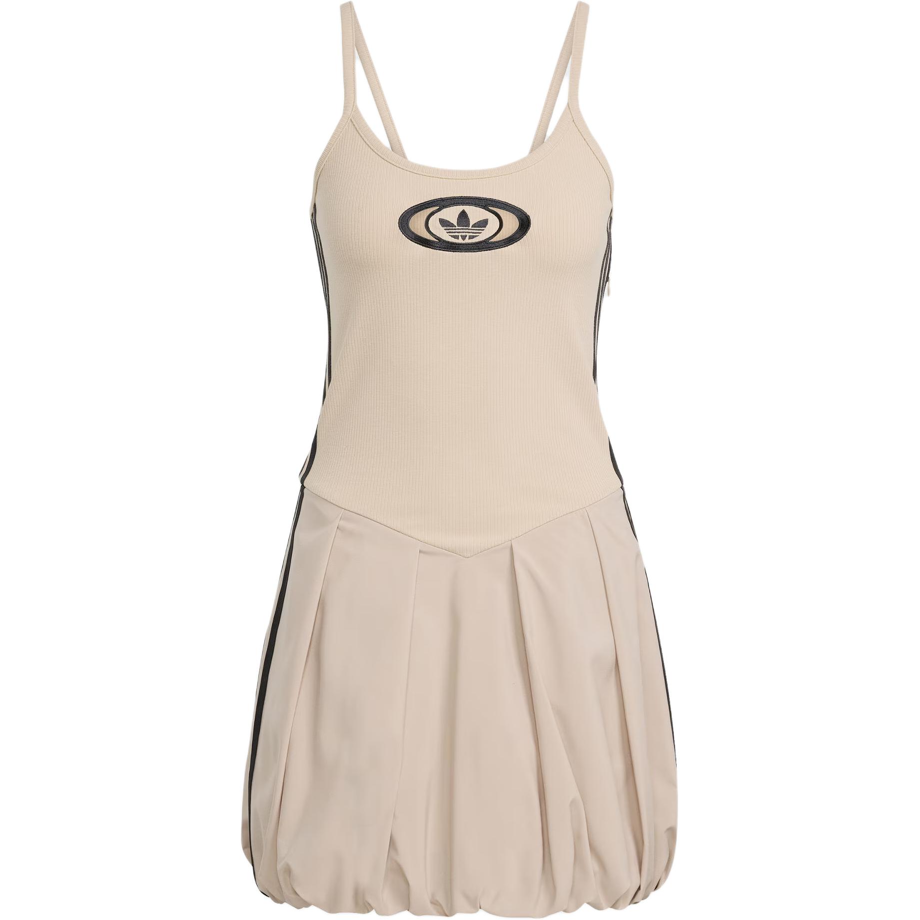 

Adidas Originals Ss25 Campus 2000 Balloon Dress Logo Stripe Sports Casual Cami Dress Women Dresses KC8797 S
