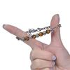 Noter Men Bracelet Stainless Steel Adjustable Chain Link Braslet Natural Tiger Eyes Lava Rock Stone Braclet Gifts For Boyfriend