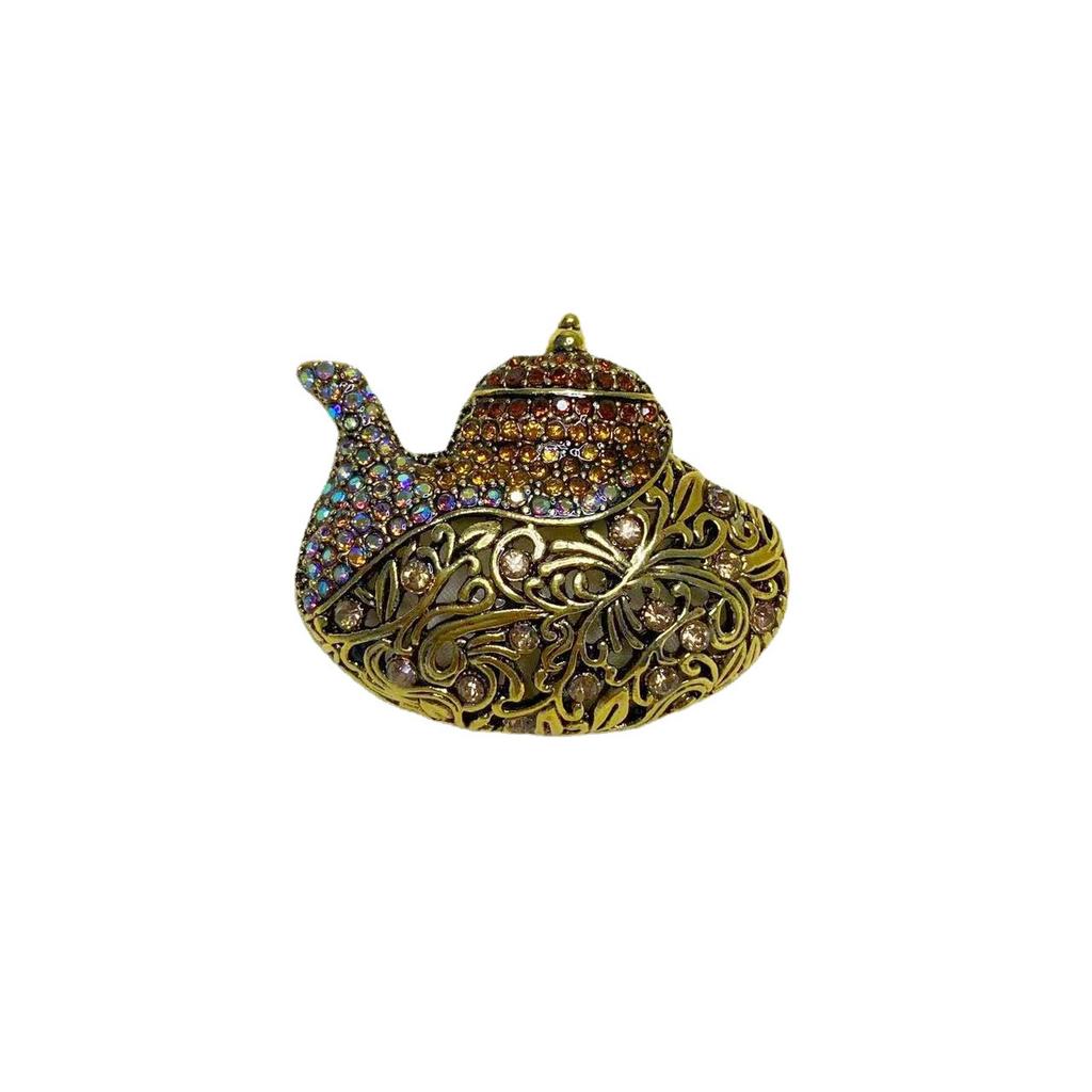 Exotic Search Banner Magic Lamp Brooch Creative Teapot Diamond Pin Women'S Versatile Coat Accessories