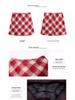 Women's A-line Plaid Retro Red Short Skirt - Autumn/Winter Petite Wool, Hip-hugging