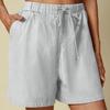 Hohe Taille Schrägtaschen Elastischer Bund Sommer Shorts Breites Bein Einfarbig Kordelzug Lose Shorts Streetwear