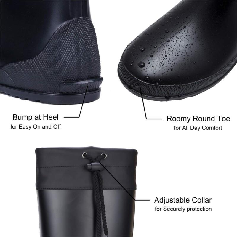 Fashion Crestar Women's Mid Calf Rain Boots Outdoor Ultra Lightweight Portable Waterproof Garden Shoes Fashion Non-slip Gardening Boots