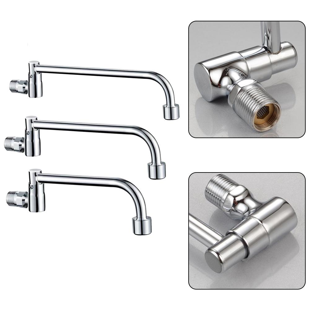 Kitchen Stove Faucet G1/2 Brass Semi-Automatic Swing Faucet Restaurant Hotel Kitchen Special Single Cold Rotatable Water Taps