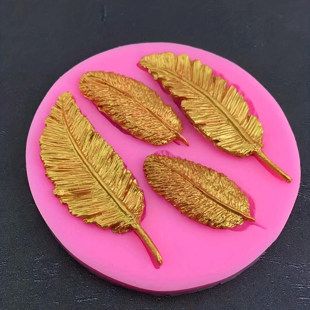 1pc-Feather Decorative Silicone Candle Mold Geometric Angel Soy Wax Mould Abstract Art Decorative