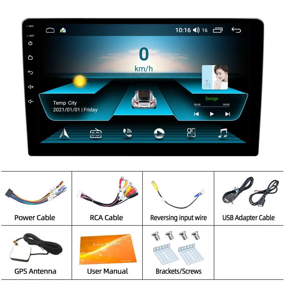 Reakosound 2+32G 2Din 10'' Andriod 11 Car Multimedia Player Carplay GPS Navigation Bluetooth Car Audio Wifi USB FM MirrorLink HD