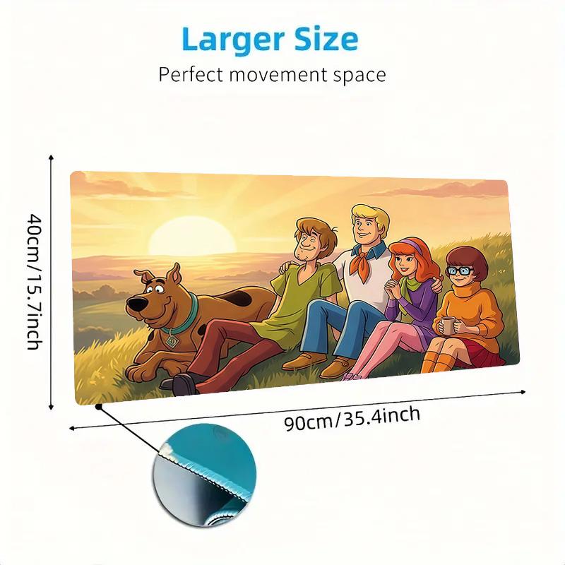 Scooby‑Doo Print Cushion Non-slip Laptop Tablet Big Mousepad XXL Mat Mini PC Playmat With Lock edge