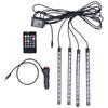 Interior Car Light Color Remote Music Control RGB Light Source IP65 Waterproof 48 LEDs Plug and