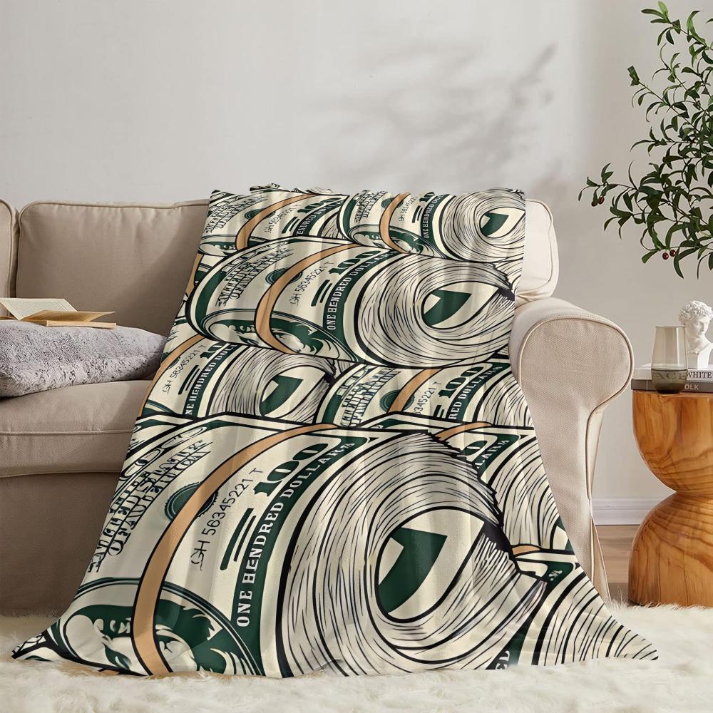 GUOYU Blanket Dice Black BALL Poker Throw Soft Flannel Throw Summer Blanket Lightweight Cozy Nap Blanket For Sofa Bed Travel