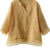 Women's Summer Literary Retro Embroidery Blouse Splicing Temperament Comfortable Tops