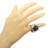 LOUIS VUITTON Chevalier Snow Flow Ring M64903 Silver925/Obsidian #9.9(US Size) 22.0g mens Used