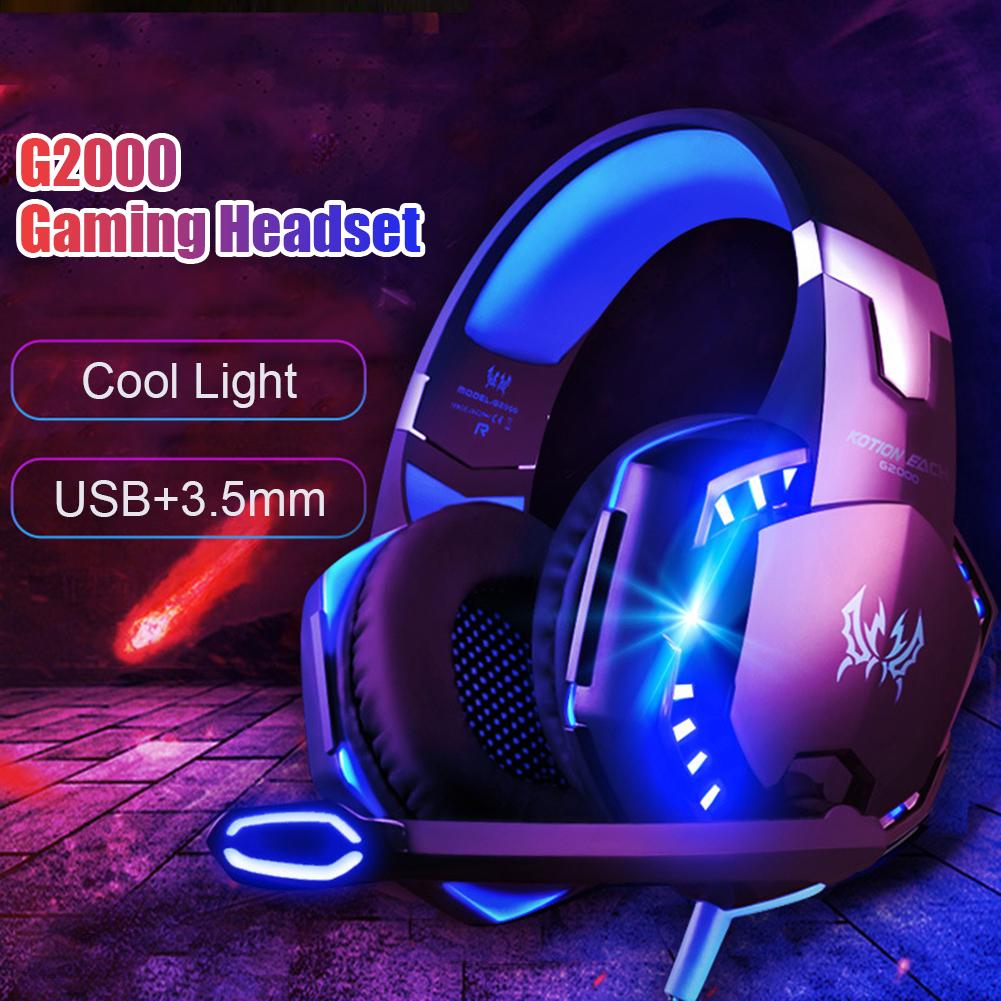 Buy G2000 3.5mm Wired Lighting Gaming Headphone Deep Bass Computer PC  Headset at affordable prices — free shipping, real reviews with photos —  Joom
