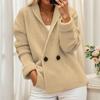 Winter Fall Women Knitted Cardigan Sweater Coat Double Breasted Lapel