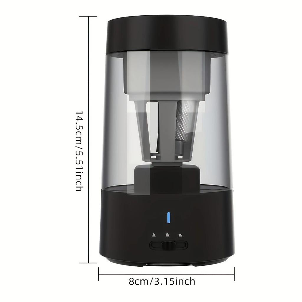 Apontador de Lápis Elétrico Automático Portátil a Pilhas para Lápis de 6-8mm Suporta Lápis Hexagonais/ Triangulares/ Redondos