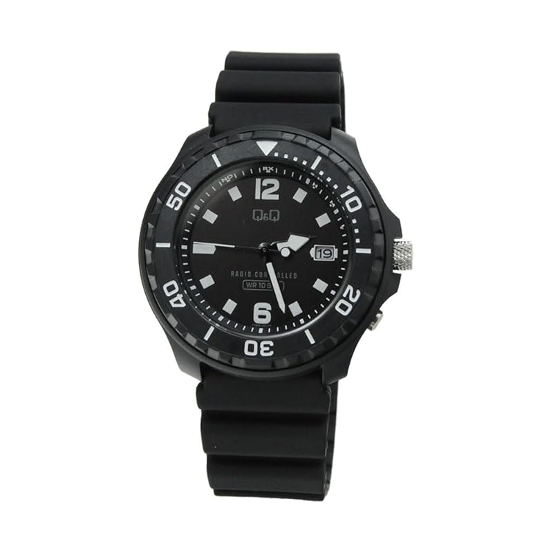

[Citizen Q&Q] watch cue and cue analog radio waves solar 10 ATM water resistant urethane band D02A-001VK men s black