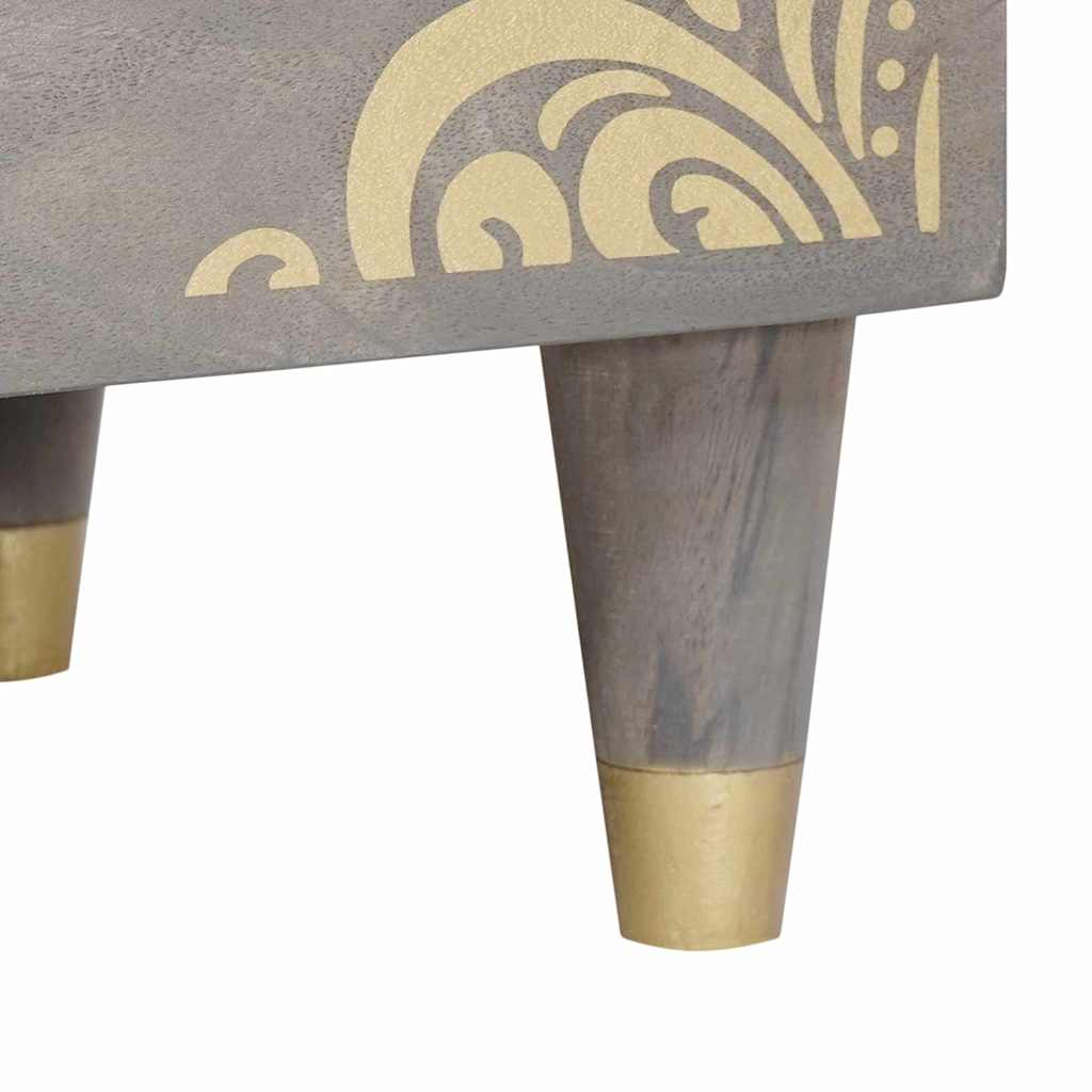 Nightstand with Drawers Gray 50 x 33 x 62 cm Solid Mango Wood