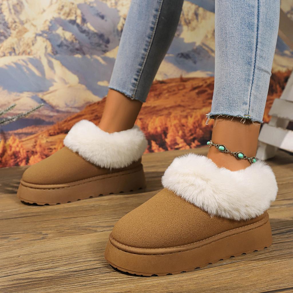 2024 New Warm Boots Women's Winter Flat Shoes Short Plush Ankle Snow Boots Casual Shoes Sports Suede Botas