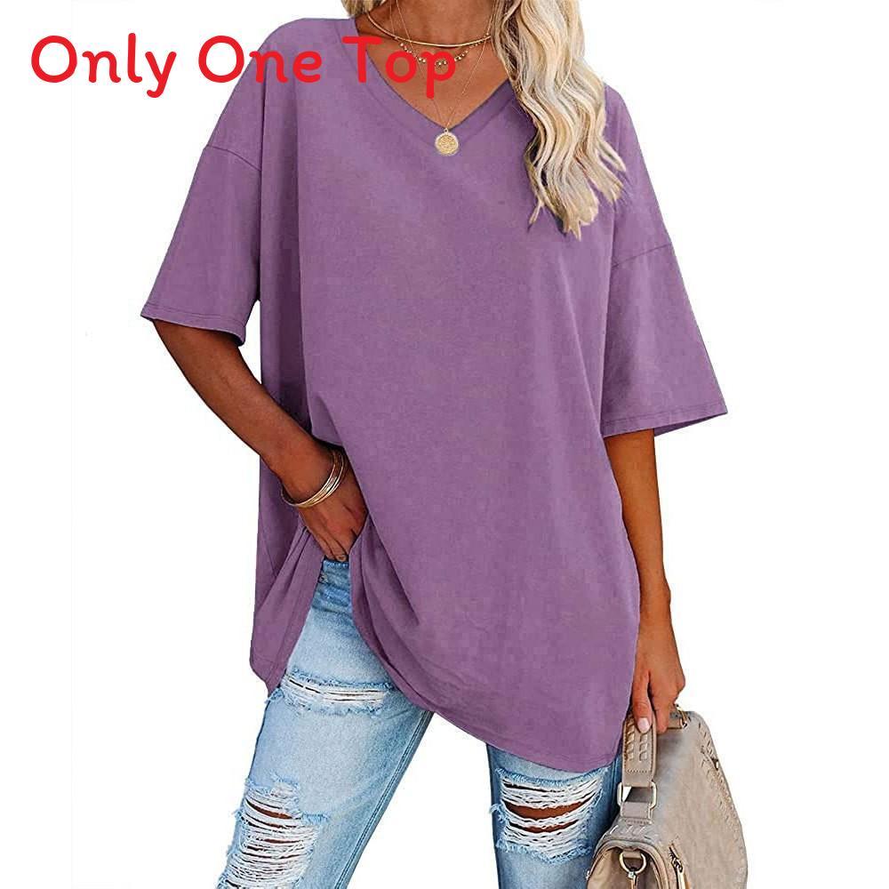 Cotton T Shirt For Women With V Neck Short Sleeve Casual Summer Top For Daily Wear