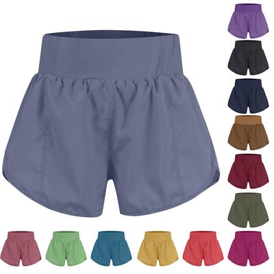 Damen Laufshorts Workout Sport Layer Active Shorts mit Taschen