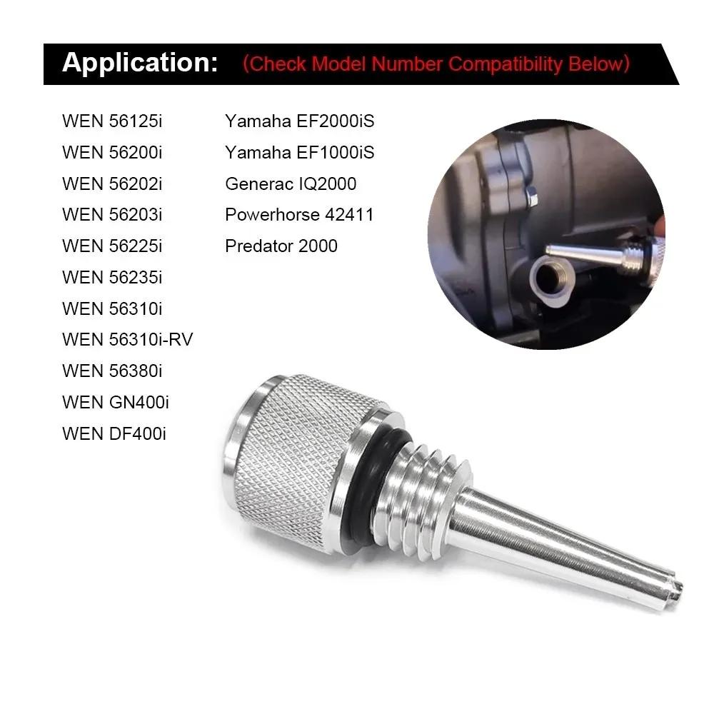55201 M18*2.5 Magnetic Oil Dipstick for Inverter Generators for WEN 56125i 56200i Yamaha EF2000iS EF1000iS Silver/Black Aluminum