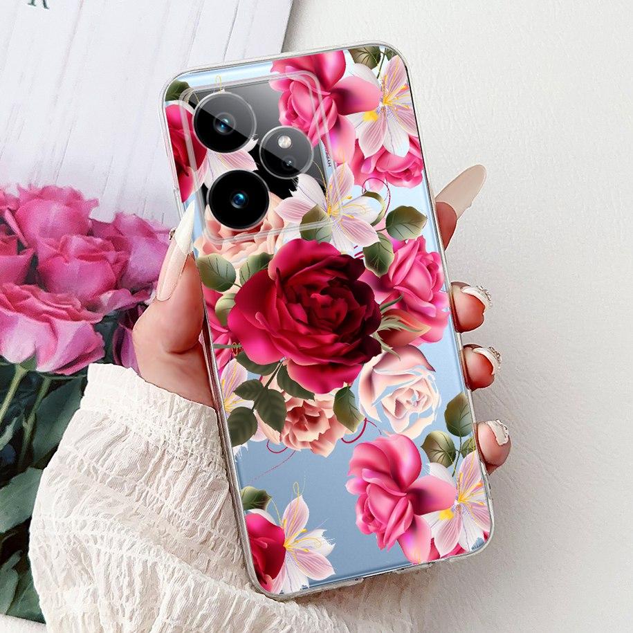 For Realme GT7 2025 Case RMX6688 Cover New Fashion Flower Marble Soft Silicone Phone Cases For Realme GT 7 Pro 7T Realme7 Fundas