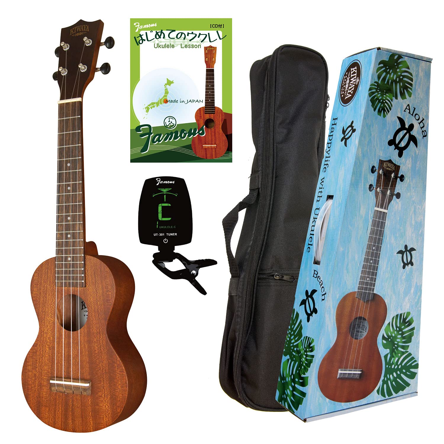 

Сопрано укулеле с длинным грифом Набор для начинающих Фанера Инструкция [KIWAYA] KSU-1L (Корпус из красного дерева, Тюнер, Книга).