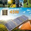 45W Portable Folding Solar Panel Cell Charger Dual USB IP65 Waterproof Mobile Power Supply