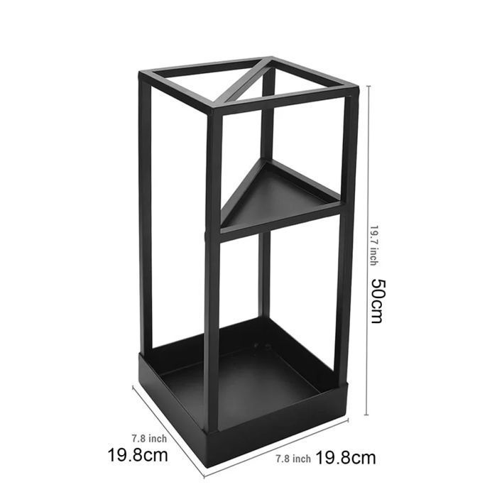 Porte-parapluies - Divit RE64 - Acier noir - 22×22×52 cm - Résistant à l'humidité