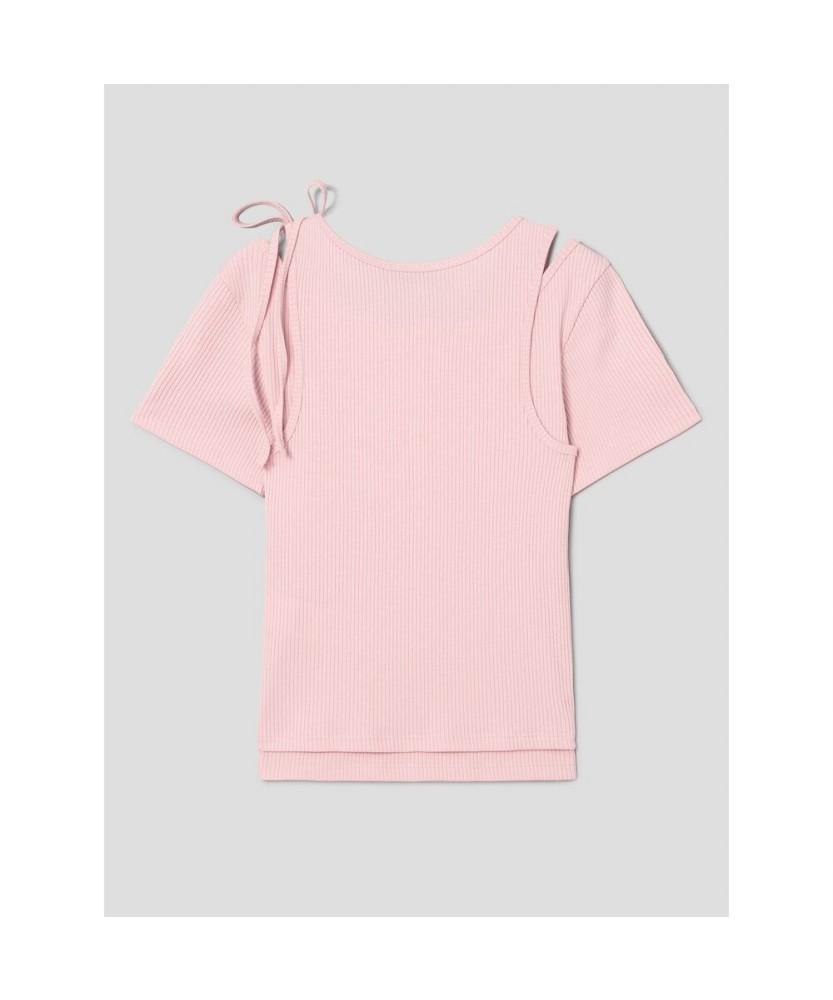 8seconds Layered Short Sleeve T-Shirt Light Pink