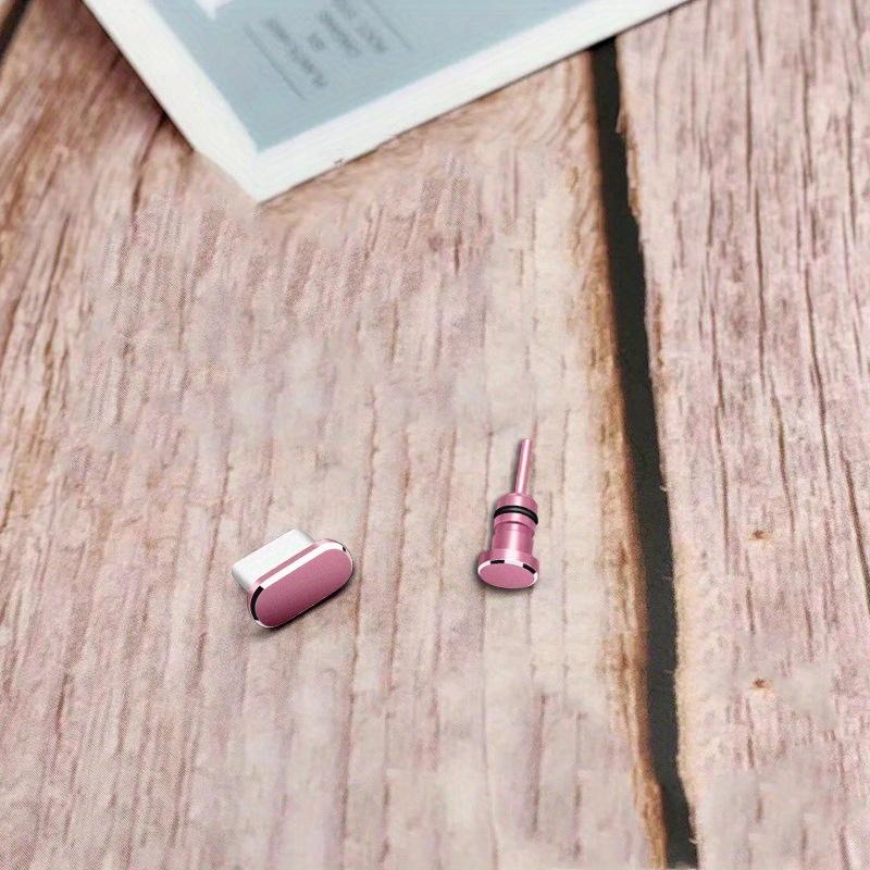 1pc Colorful Metal Anti-Dust Plug for Type-C Charging Port & 1pc 3.5mm Earphone Jack Dust Plug