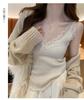 Lace V-Neck Women's Knitted Camisole: 2025 Autumn/Winter Trendy Layered Vest Design.