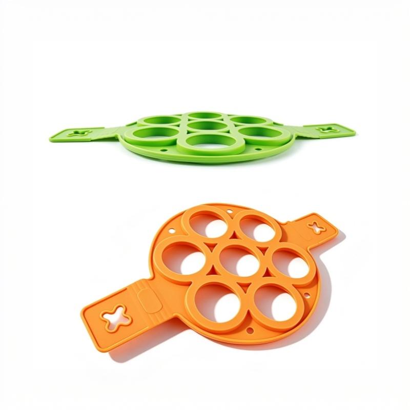 Silicone Non Stick Pot 7-Hole Baking Mold Food-Grade Handle Fried Eggs Pancake Omelet Mold Home Cooking Kitchen Tool Baking Mold