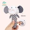 Happy Monkey Black & White Grasping Stick Pacifier Rattle for Newborns - Squeezable BB Stick Hand Rattle for Early Education