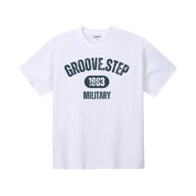 GROOVESTEP Military Oversized Printed Short Sleeve T-Shirt S0155
