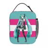 Hatsune Miku Cartoon Insulated Lunch Bags Leakproof Meal Container Cooler Bag Tote Lunch Box College Travel Food Handbags