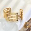 Geometric lines hollow irregular bracelet ring set opening adjustment design bracelet