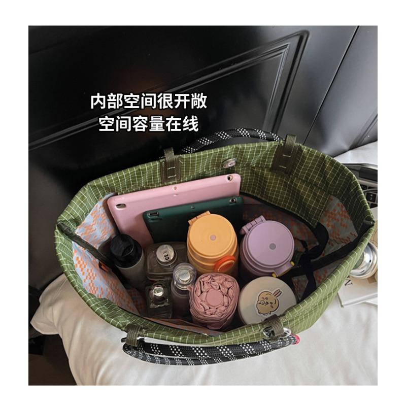 2026 Hot Sale Nylon Plaid Fashion Crossbody Bags Concise Versatile Sweet Women's Handbags Casual Large Capacity Commuting Bags
