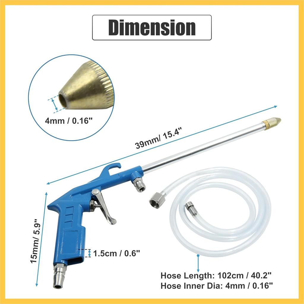 Air Engine Cleaning Spray Gun High Pressure with 40.2" Long Hose Wash Pneumatics Cleaning Sprayer Tool Auto Replacement Parts